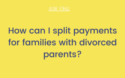 How can I split payments for families with divorced parents?